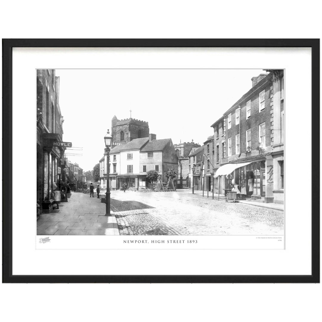 'Newport, High Street 1893' - Picture Frame Photograph Print on Paper