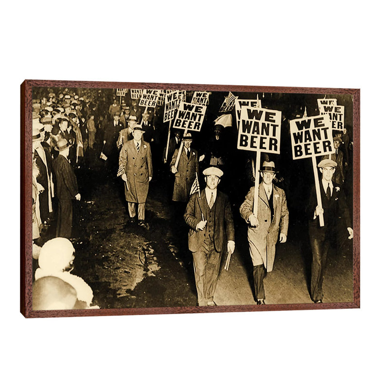 Protest Against Prohibition, New Jersey. 1931 by American Photographer - Floater Frame Print on Canvas, Brown Framed