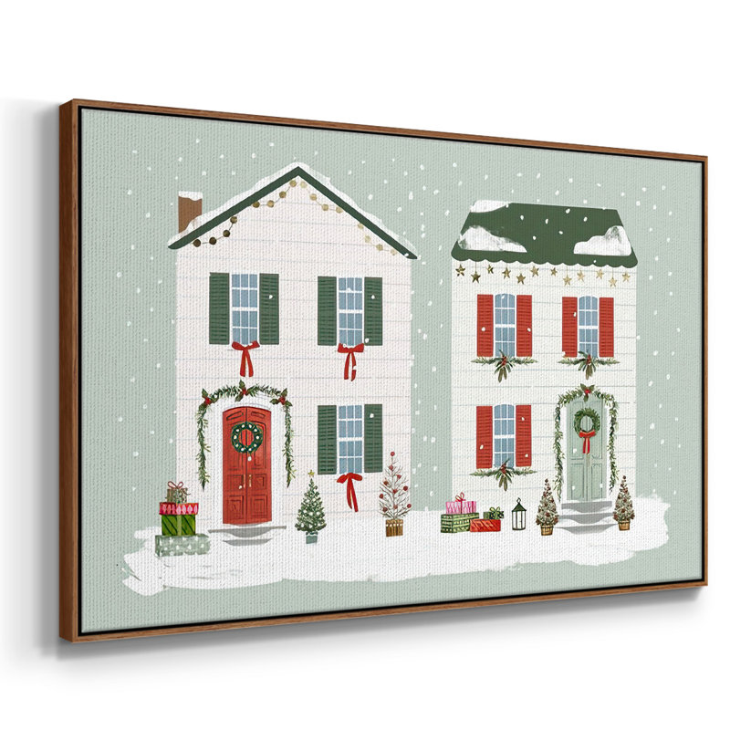 Porte d'entrée festive, collection A, H 27 po x l 41 po x P 1,5 po, Cadre noyer