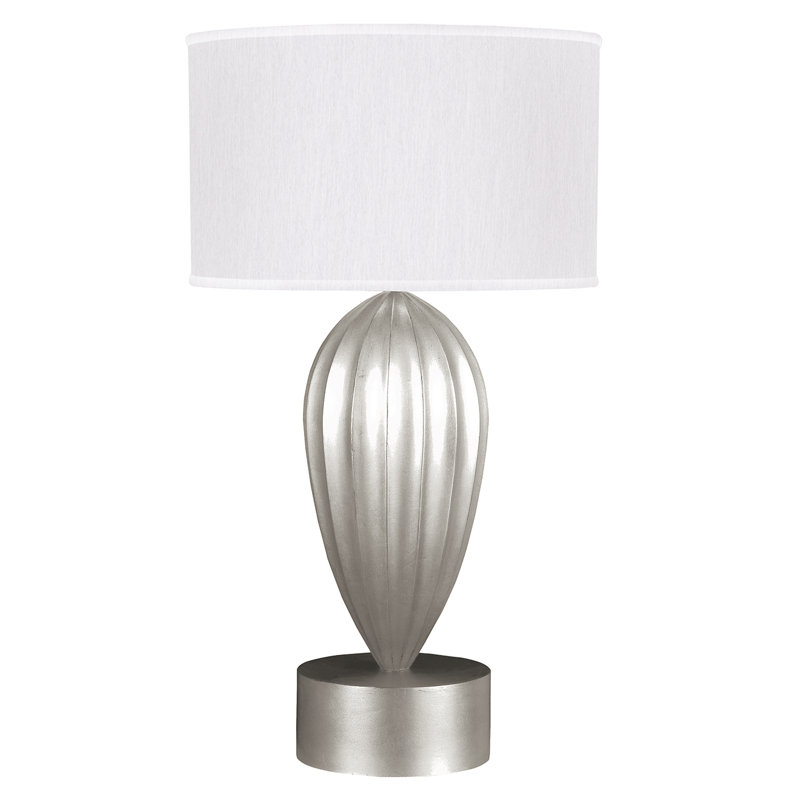 Allegretto Metal Table Lamp, Silver , White