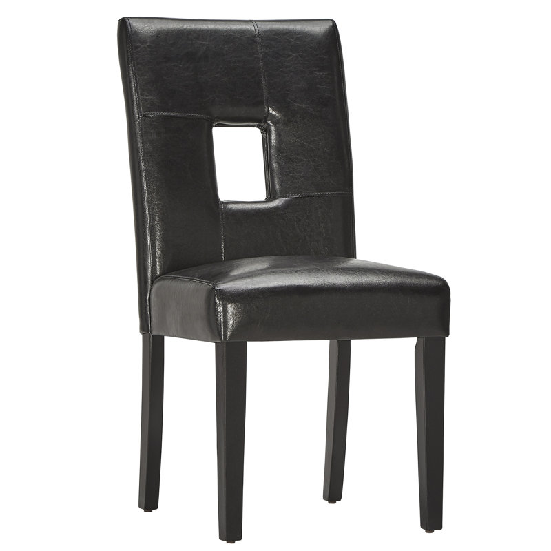 Chaise d'appoint rembourrée Aayush, Noir