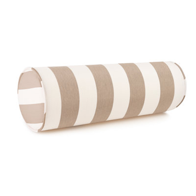 Austin Horn Classics Sunbrella Maxim Heather Beige Cabana Stripe Zippered Neck Roll Bolster (set Of 2)