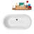 59" Streamline Soaking Glossy White Freestanding Tub and Tray With Internal Drain-101413460