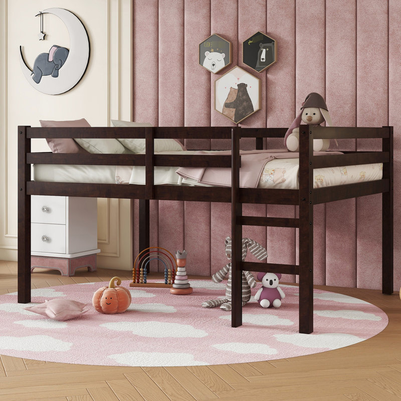 Full Size Loft Bed - Crafted From Rubber Wood With Resilient Long-Term Use