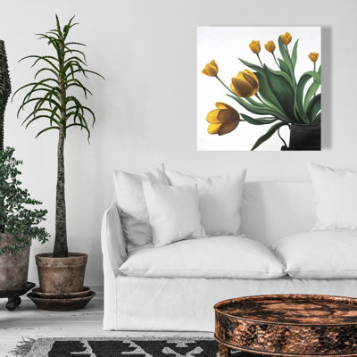 «Yellow Tulips Botanical», art mural floral