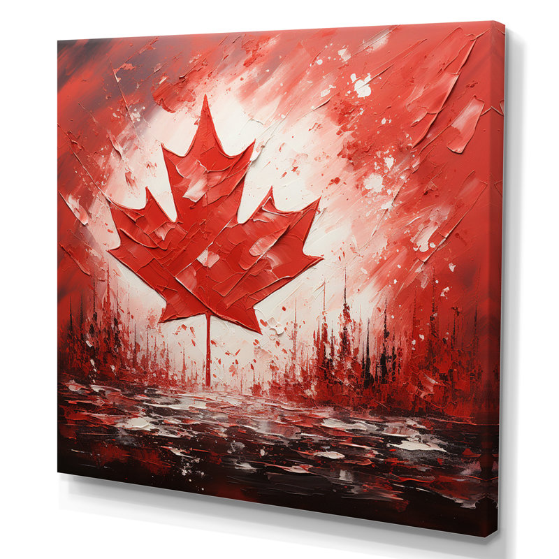 Drapeau Berley drapeau canadien I - impression, Toile tendue, H 16 po x l 16 po x P 1 po