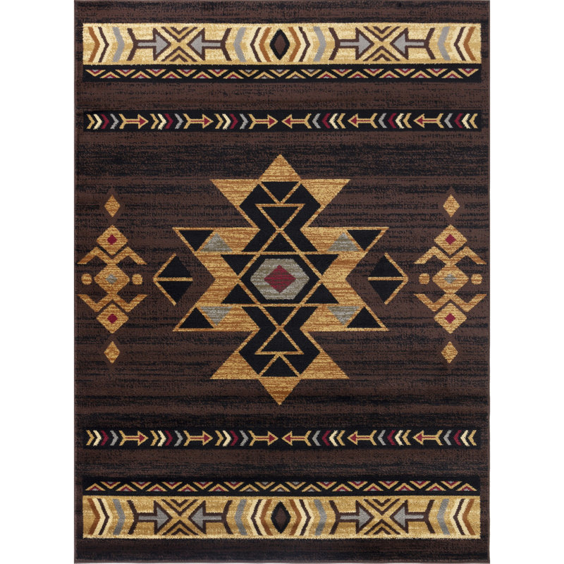 Tribes Brown Extra-Large Southwest Area Rug, Runner 2'7" x 7'3"