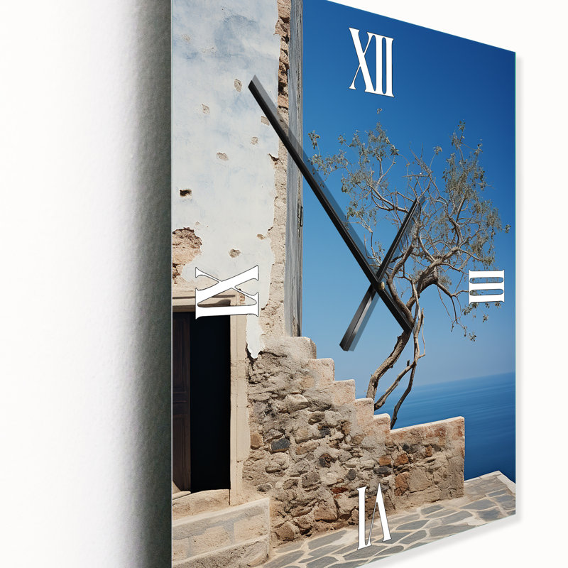 Minimalisme, arbre, paysage côtier, horloge murale, Très grand
