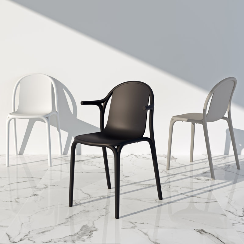 Brooklyn Stacking Patio Dining Side Chair, Tortora