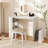 35.5" Compact Pc Laptop Desk Modern Style Office Study Desk With Side Storage Shelf White