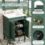 Meuble-lavabo 24 po avec lavabo supérieur, meuble de rangement moderne à 2 niveaux, meuble-lavabo simple, grandes tablettes de rangement-237239266