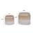 Handmade Non-Porous Ceramic Planter Set Of 2, 6" & 8" Diameter, Beige Drip Glaze, For Aquatic Plants Indoor/Outdoor Shelf & Desk Use, Breathable Clay
