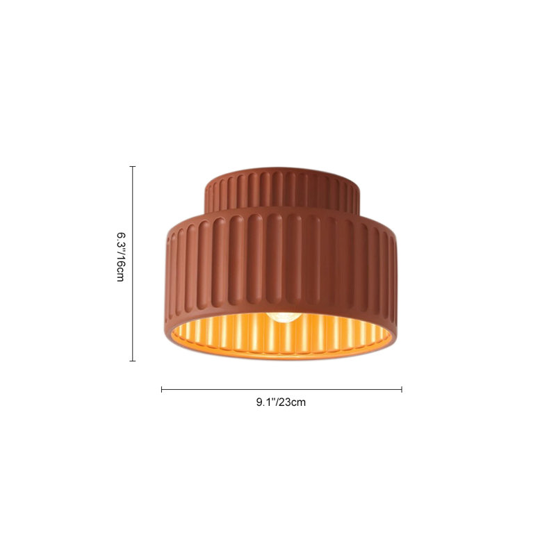 Nordic Resin Semi Flush Mount Ceiling, Red