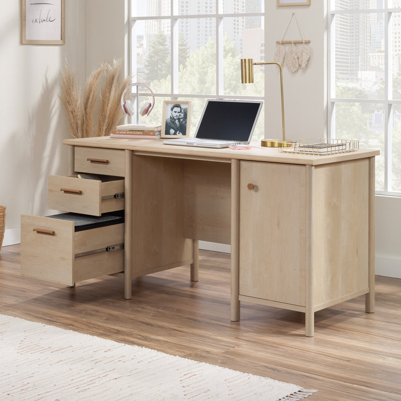 Bureau d'ordinateur transitionnel avec surface de travail généreuse