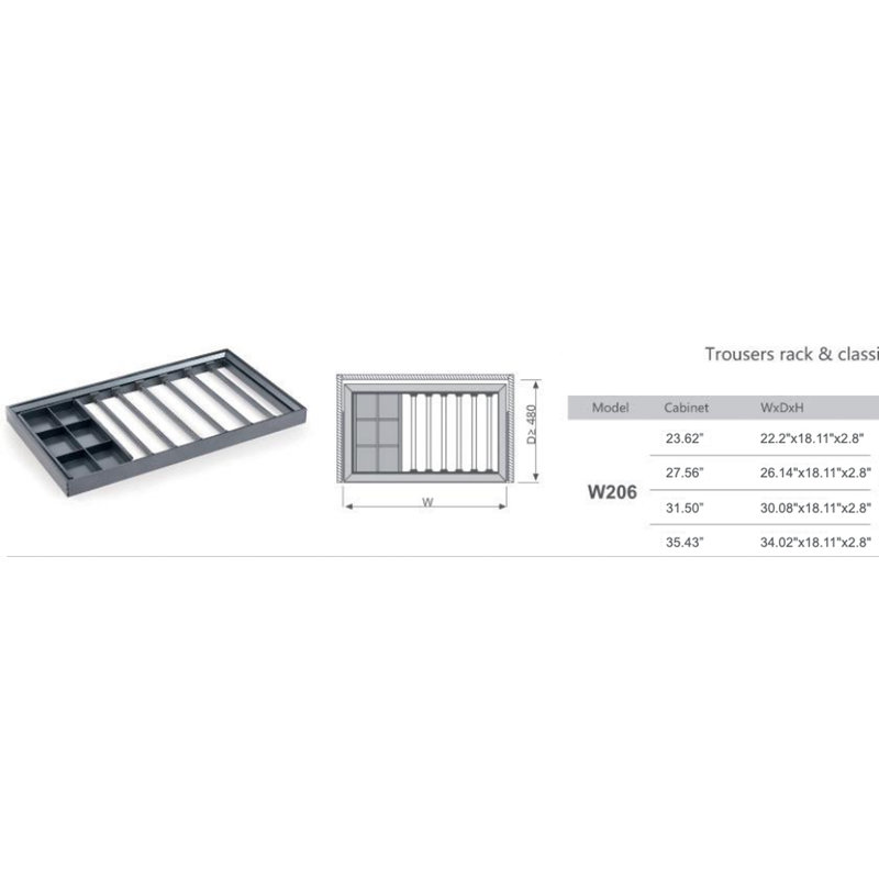 Sliding Trouser Rack with Jewelry Tray