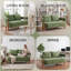 Causeuse moderne arrondie, tissu texturé vert-124582048