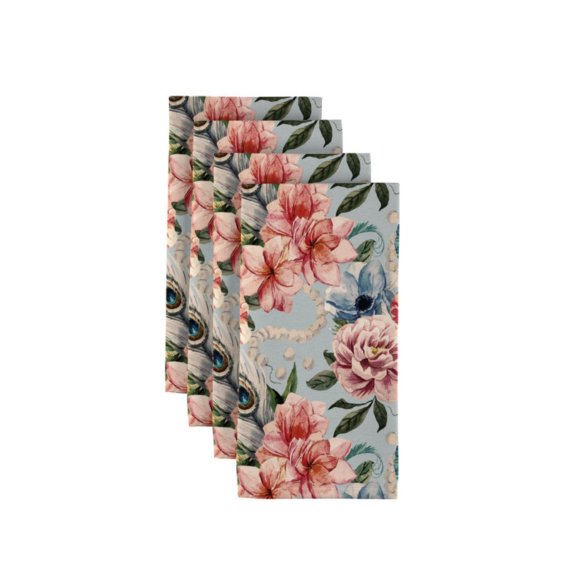Polyester Floral Square Napkin