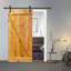 Porte de grange peinte en bois et métal à panneaux avec ensemble de quincaillerie d’installation-99346173-99346174