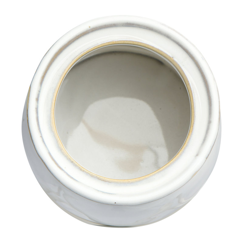 White Stoneware Sugar Pot with Lid