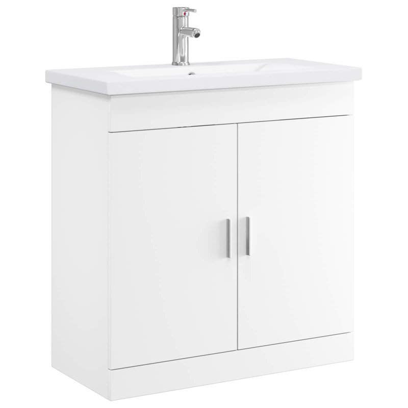 Vanity & Mirror Set, White