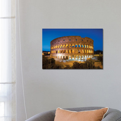 Colosseum At Night, Rome, Italy by Jan Becke - Wrapped Canvas Print