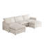 Canapé en tissu velours 3 places en velours côtelé confortable avec repose-pieds mobile pour le salon, ensemble de canapé en U surdimensionné à assise profonde, canapé rembourré à assise profonde de grande taille avec 3 coussins-1881193365-1881193364-1881193366