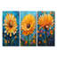 Fleur de pissenlit jaune et bleu en fleurs - Collection d'art mural traditionnel-332117501-332117503-332117472