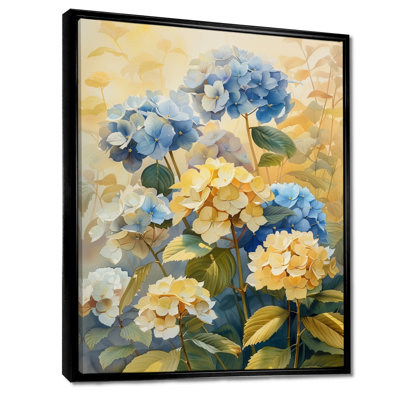 Impression d'art mural bleu et jaune