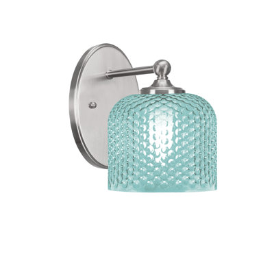 Sheffield Wall Sconce Shown 6" Turquoise Glass