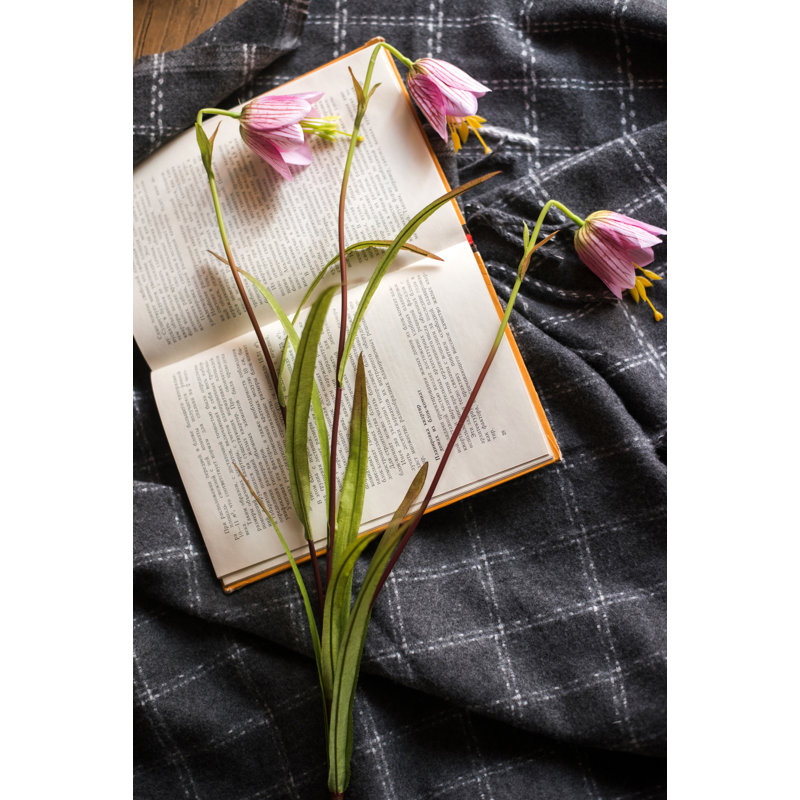 Tige de lilies en soie fritillaries, Rose