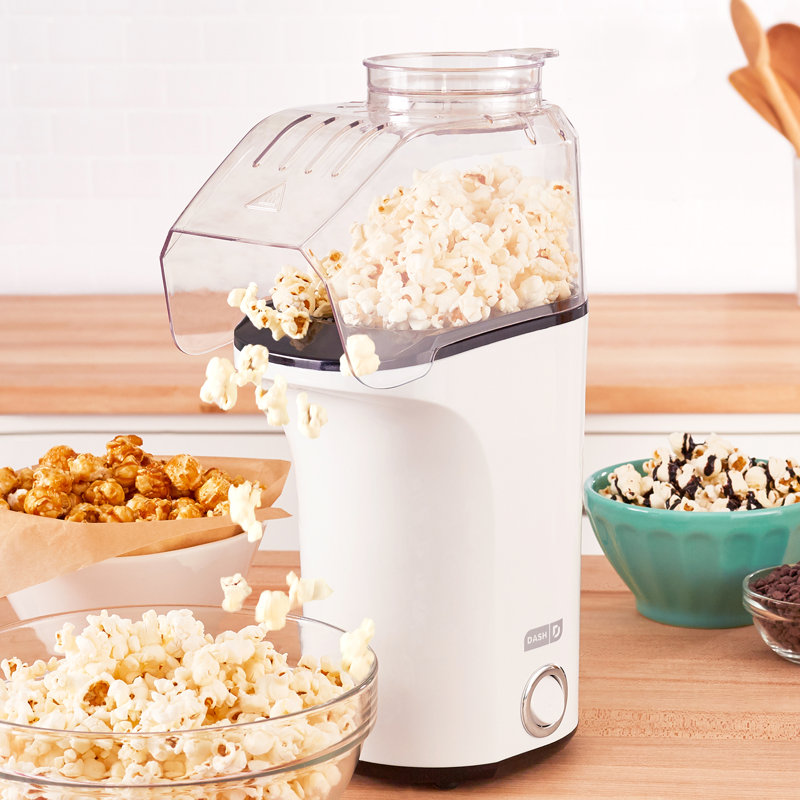 Dash Fresh 16 Cooked Cup Hot Air Popcorn Popper, White