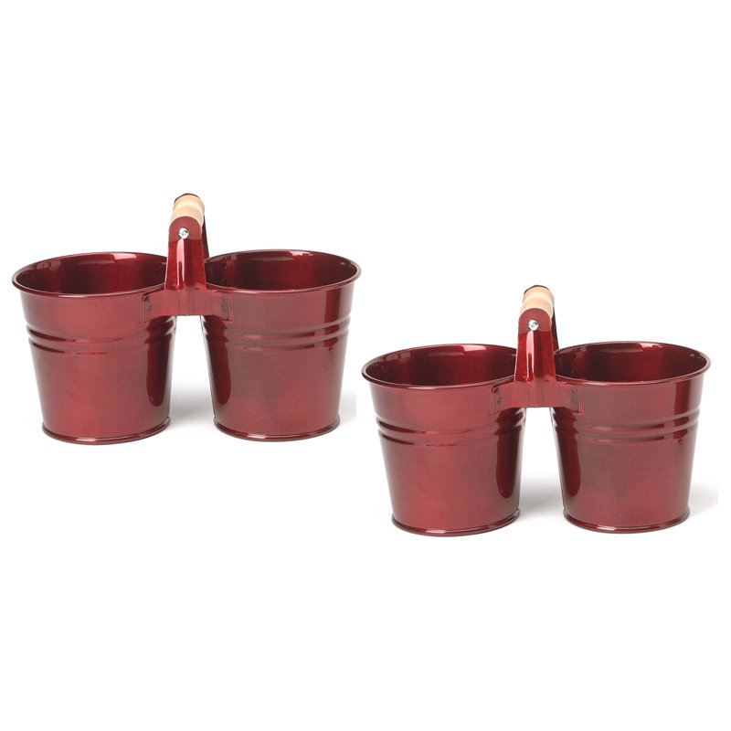 Pot à fleurs en acier galvanisé Kilroot, Marron, 2