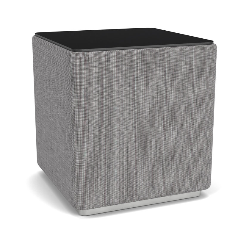 Table de salon avec plateau en stratifié Darsey, Argent; gris chambray, 20", Nuit noire