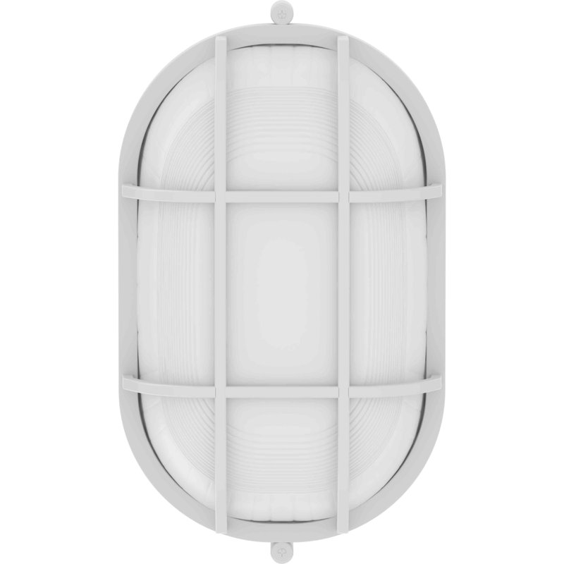 Plafonnier ovale blanc à 1 lumière pour montage mural ou au plafond, Blanc
