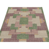 Distressed Homage Hand Knotted Wool Geometric Area Rug