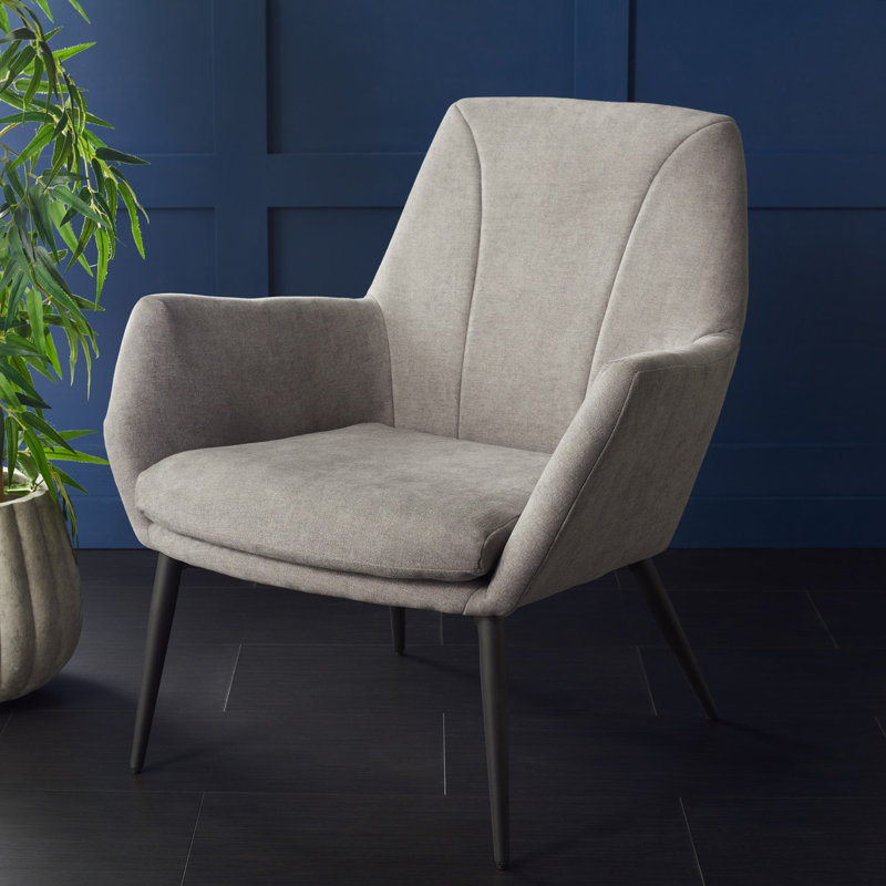 Sloane 29'' Grey Velvet Metal-Legged Modern Accent Chair