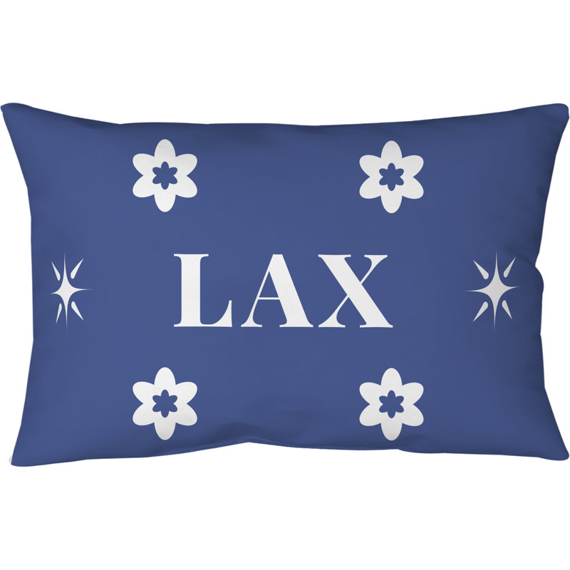Coussin en polyester filé LA - blanc, rouge, bleu, 20 po x 14 po