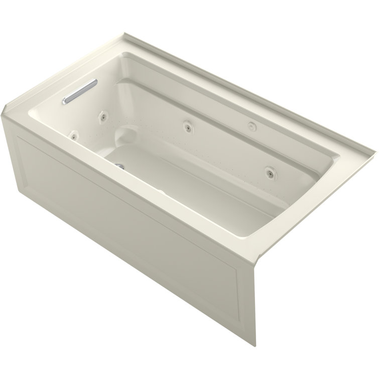 Archer® 60-in X 32-in Integral Apron Whirlpool  Heated Bubblemassage Air Bath with Left-hand Drain