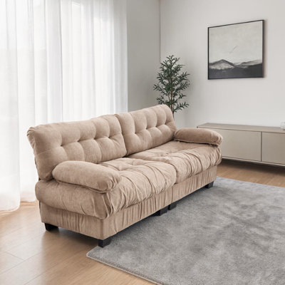 Geneveve 88"W Flannel Upholstered Loveseat
