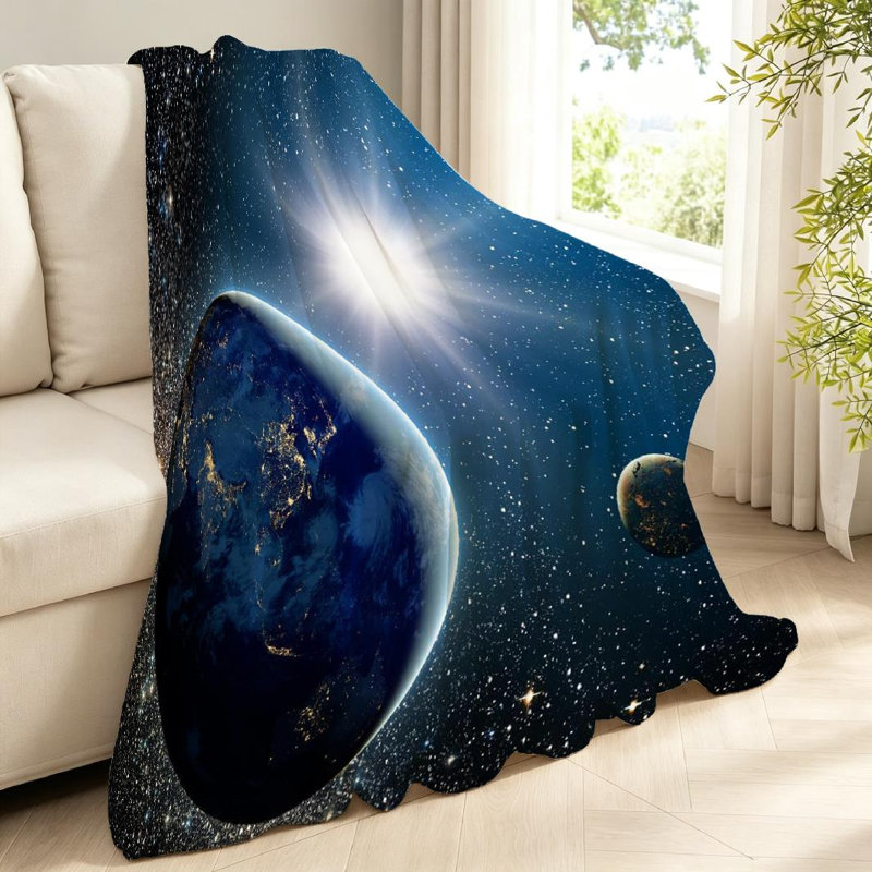 Jeté transparent en flanelle de polaire ultra douce, imprimé recto Sunrise, Throw 40" x 50"