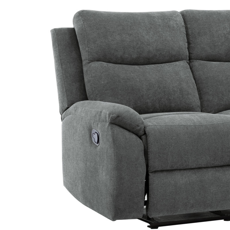 Causeuse inclinable en suède émulé avec accoudoirs coussinés de 55,9 po Abreanna, gris