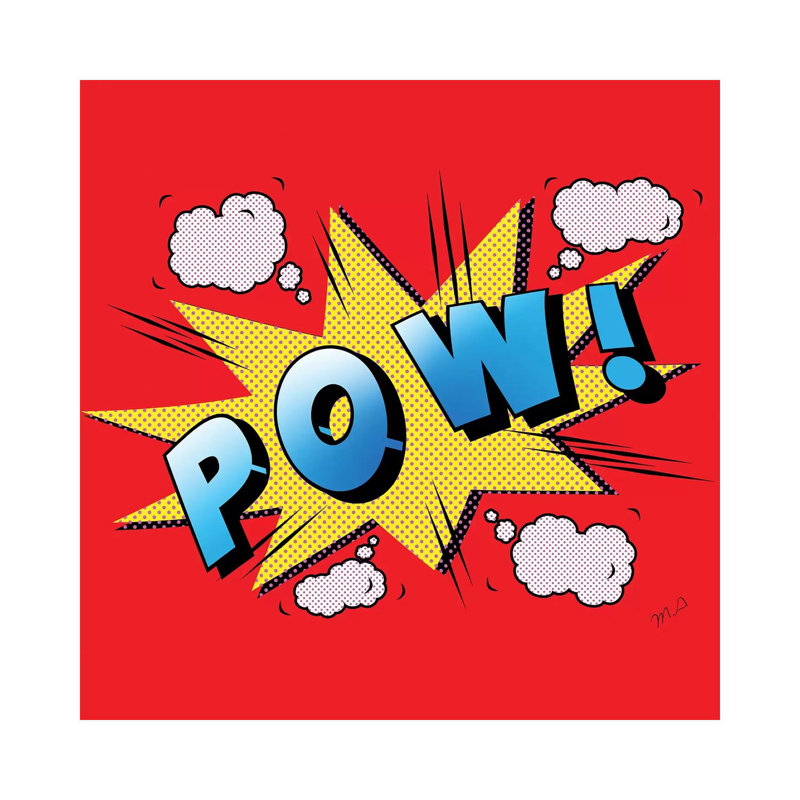 «Pow» par Mark Ashkenazi - reproduction d'art textuel sur toile tendue, H 12 po x l 12 po x P 0,75 po