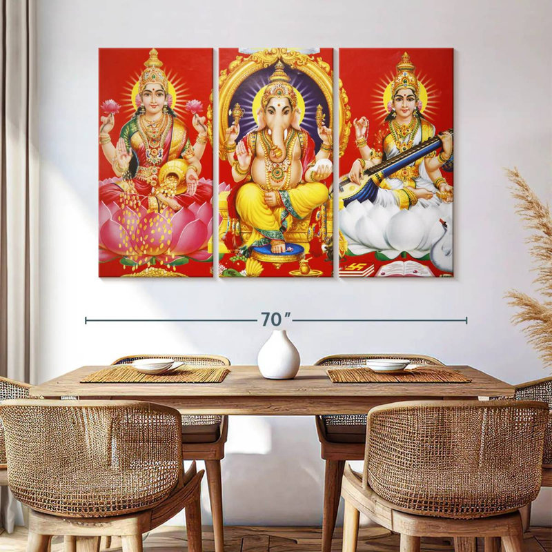 Adella Laxmi Ganesh et Saraswati, H 42 po x l 65 po