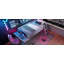Lit mezzanine en bois avec bureau et DEL-289305058