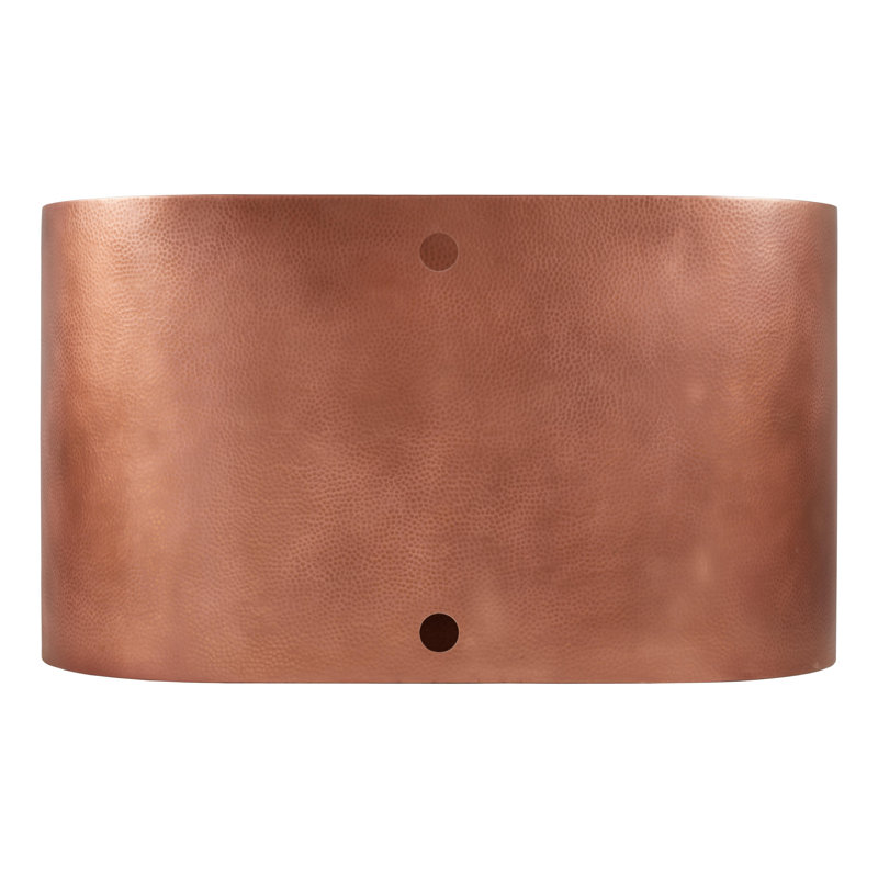 Raksha 60" Double-Wall Copper Soaking Tub with Foam Insulation - Less Drain