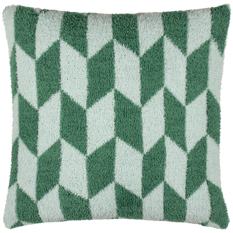 Olsen Geometric Square Throw Pillow Cover, Green