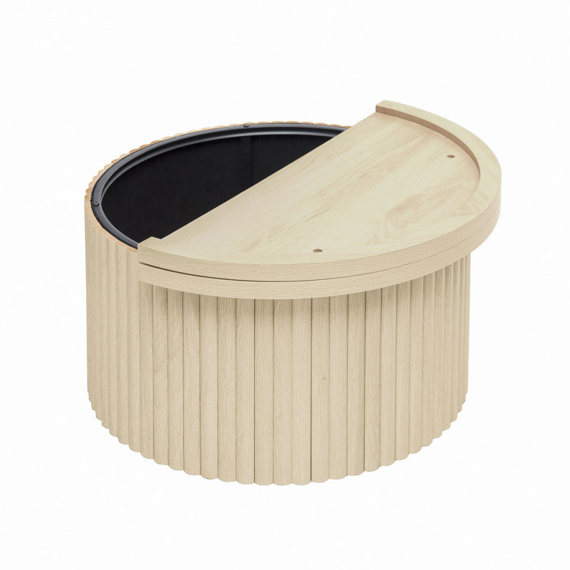 Table basse, table basse ronde, table de bout d'appoint pour salon, appartement, Naturel