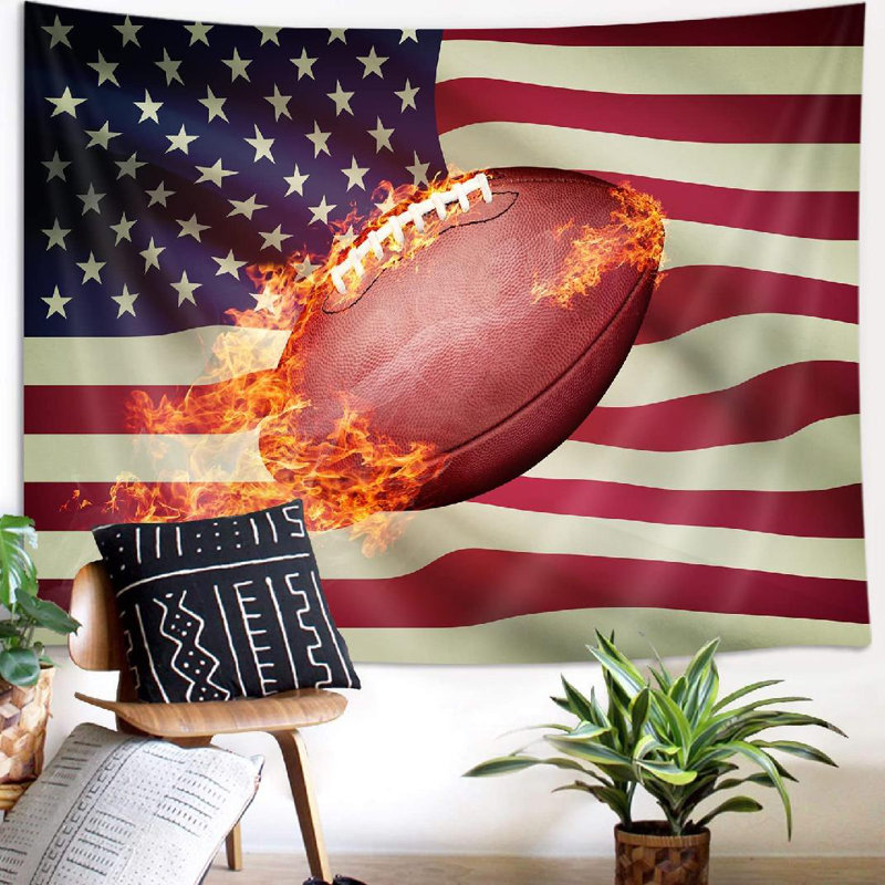 Polyester American Flag Football Tapestry