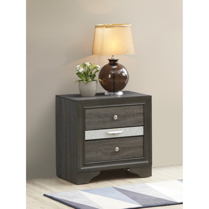 Table de chevet Madrid G02350-N, Gris