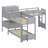Functional L-Layout Bunk Bed with Built-In Desk, Utility Drawers, and Convenient USB & Electrical Ports-1032454310
